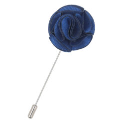 Navy Blue Plain Shantung Lapel Pin