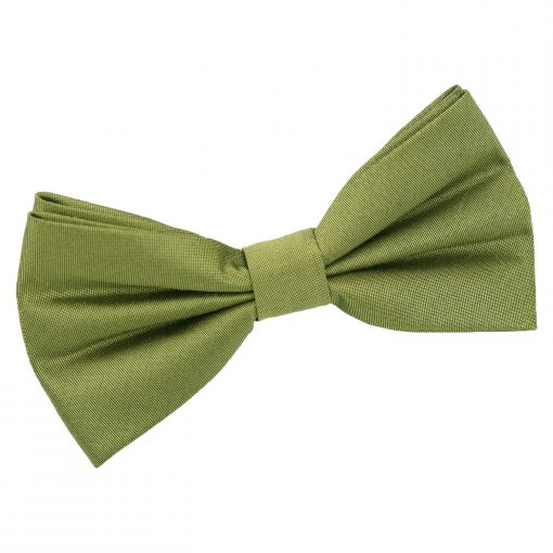 Olive Green Shantung Pre-Tied Bow Tie