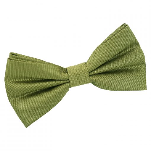 Olive Green Shantung Pre-Tied Thistle Bow Tie