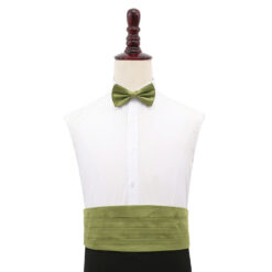Olive Green Shantung Slim Tie