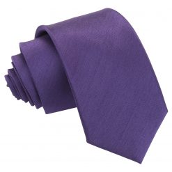 Cadbury Purple Shantung Slim Tie