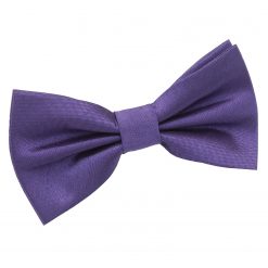 Cadbury Purple Shantung Pre-Tied Thistle Bow Tie