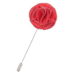 Red Plain Shantung Lapel Pin