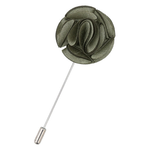 Sage Green Plain Shantung Lapel Pin