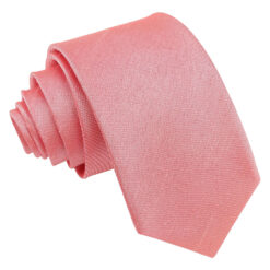 Salmon Pink Shantung Slim Tie