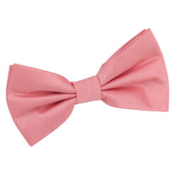 Salmon Pink Shantung Pre-Tied Thistle Bow Tie