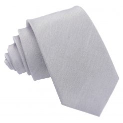 Silver Shantung Slim Tie