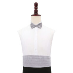 Silver Shantung Slim Tie