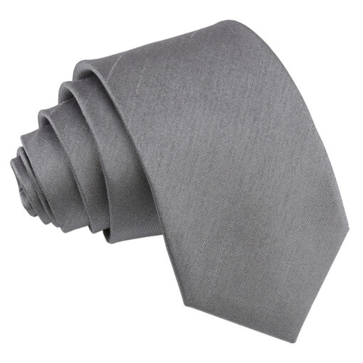 Steel Grey Shantung Slim Tie