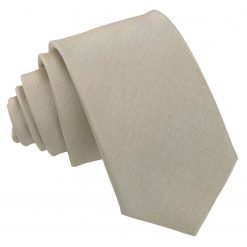 Taupe Shantung Slim Tie