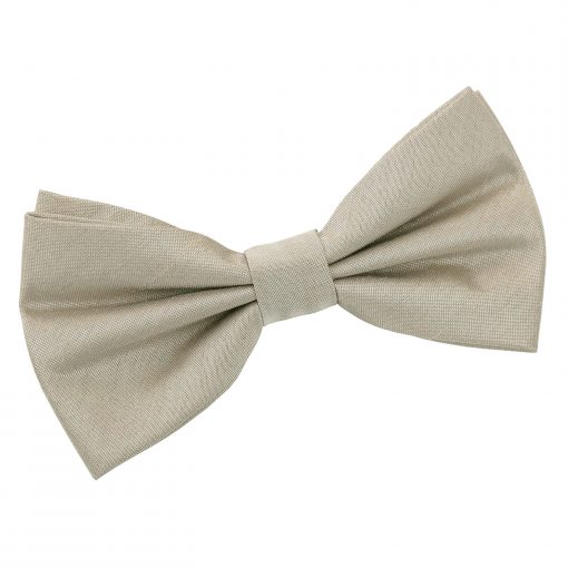 Taupe Shantung Pre-Tied Bow Tie