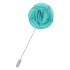 Turquoise Green Plain Shantung Lapel Pin