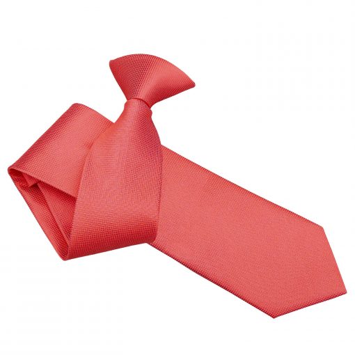 Coral Solid Check Clip On Slim Tie