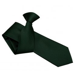 Dark Green Solid Check Clip On Slim Tie