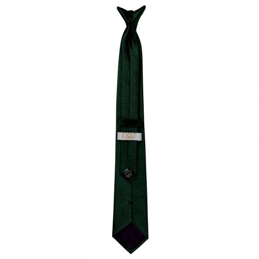 Dark Green Solid Check Clip On Slim Tie