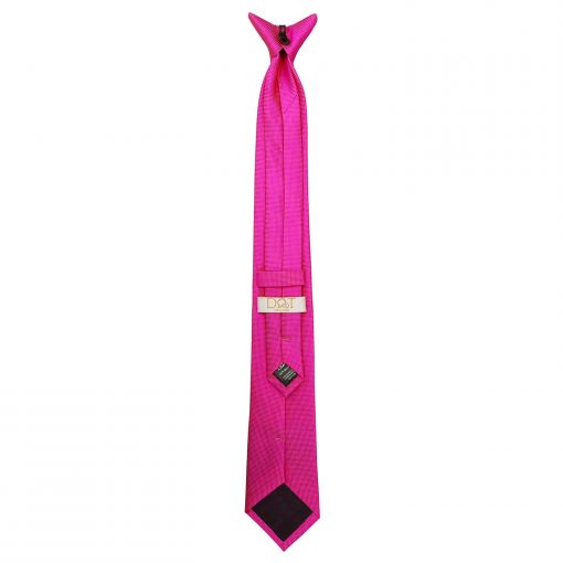 Fuchsia Pink Solid Check Clip On Slim Tie