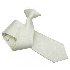 Ivory Solid Check Clip On Slim Tie