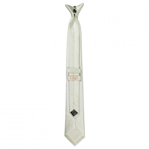 Ivory Solid Check Clip On Slim Tie