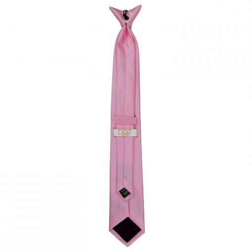 Light Pink Solid Check Clip On Slim Tie