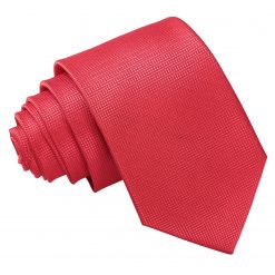 Red Solid Check Slim Tie