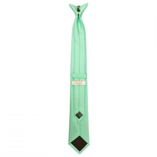 Mint Green Solid Check Clip On Slim Tie