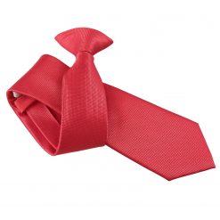 Red Solid Check Clip On Slim Tie