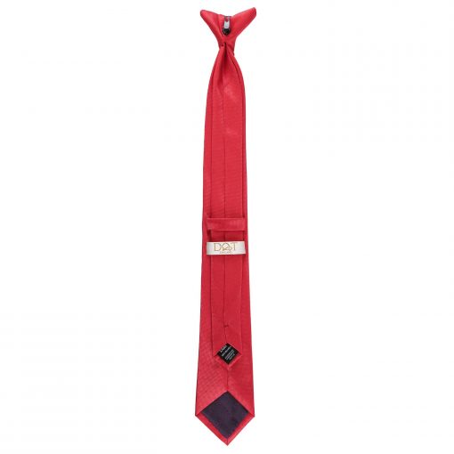 Red Solid Check Clip On Slim Tie