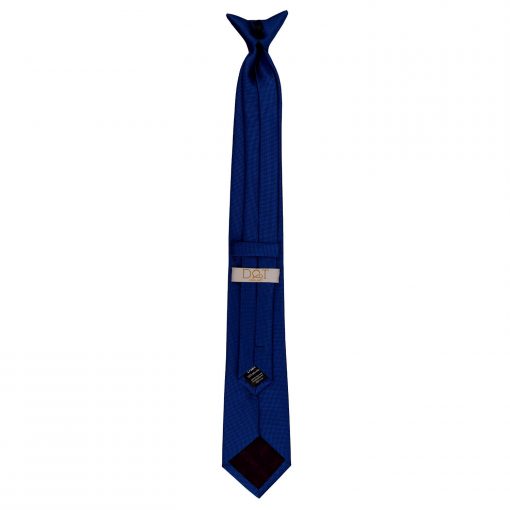 Royal Blue Solid Check Clip On Slim Tie