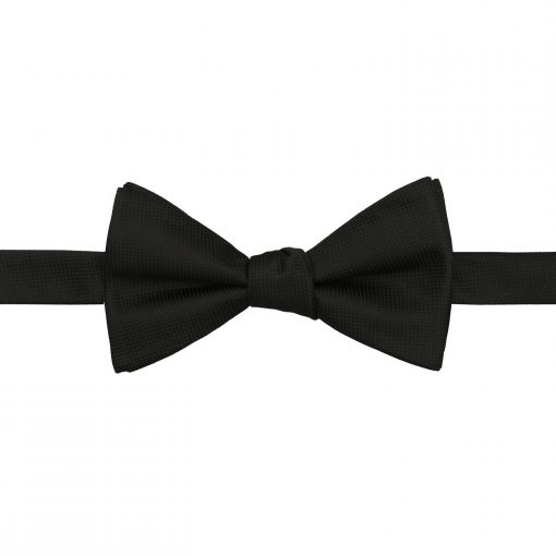 Black Solid Check Self Tie Bow Tie