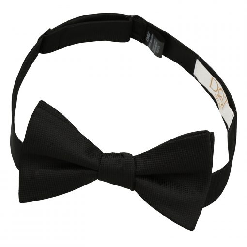 Black Solid Check Self Tie Bow Tie