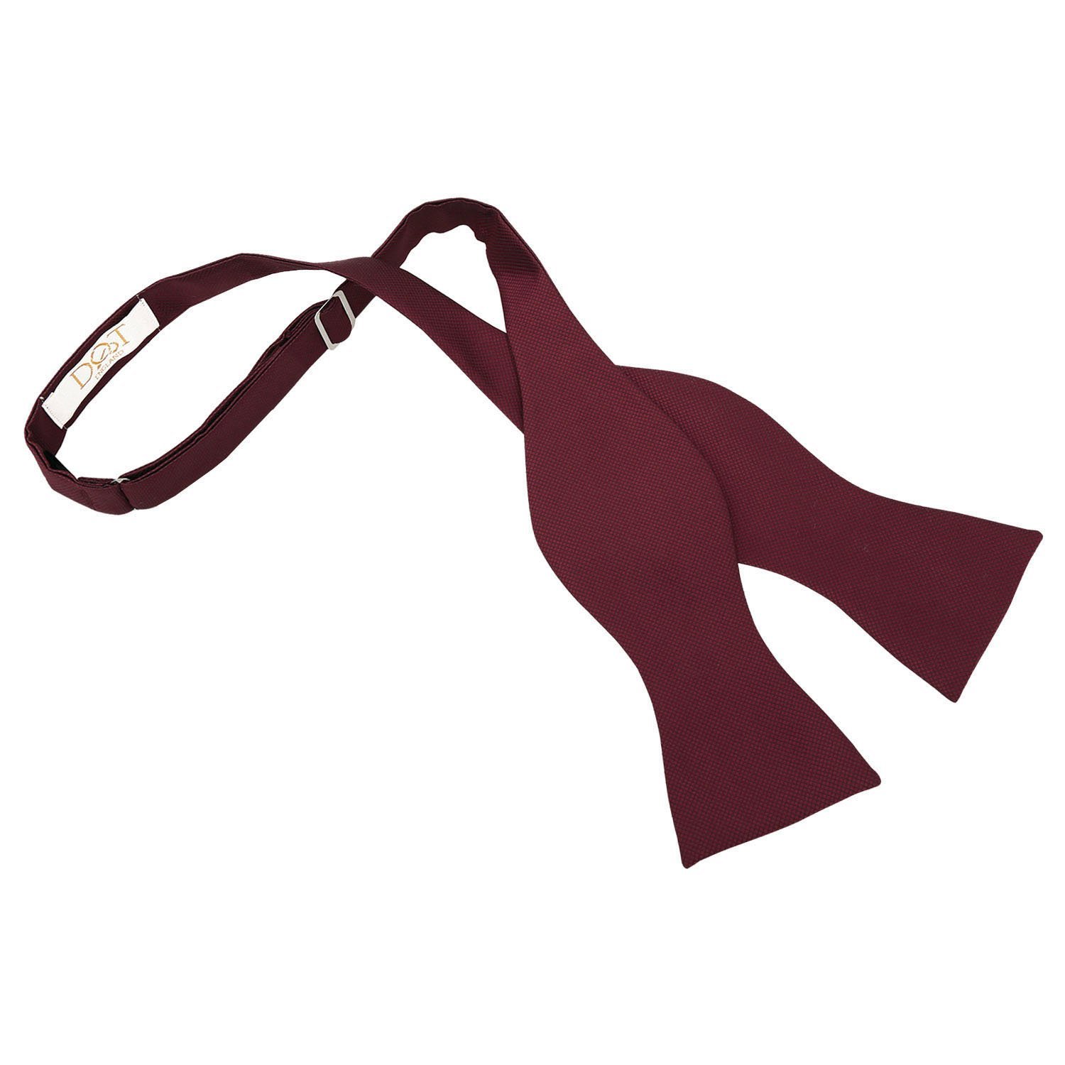 Burgundy Solid Check Self Tie Bow Tie Burgundy Solid Check Self Tie Bow Tie