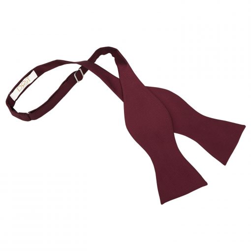 Burgundy Solid Check Self Tie Bow Tie