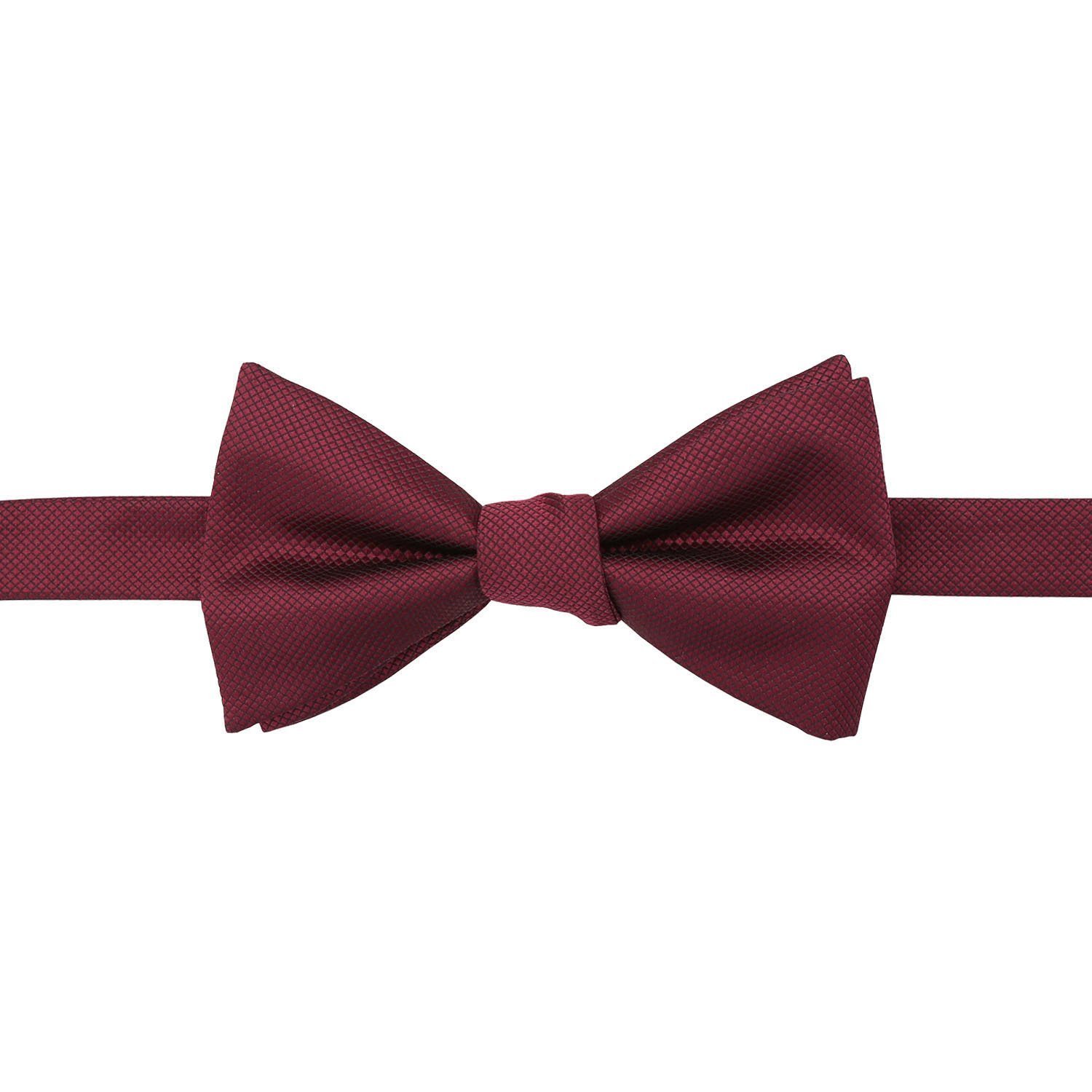 Burgundy Solid Check Self Tie Bow Tie Burgundy Solid Check Self Tie Bow Tie