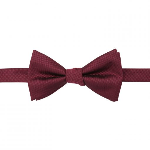 Burgundy Solid Check Self Tie Bow Tie