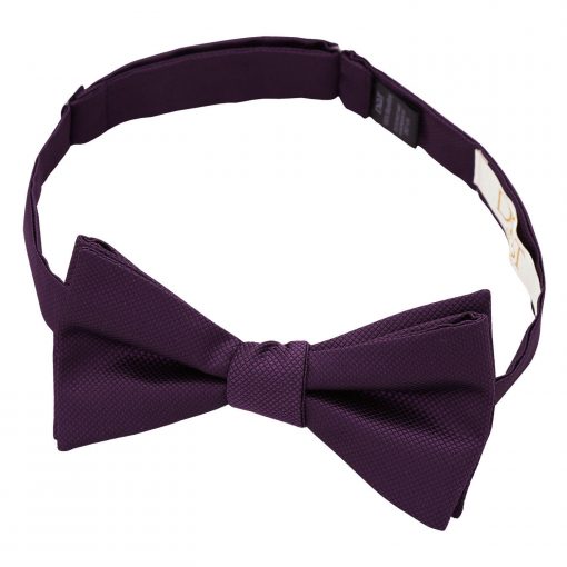 Cadbury Purple Solid Check Self Tie Thistle Bow Tie