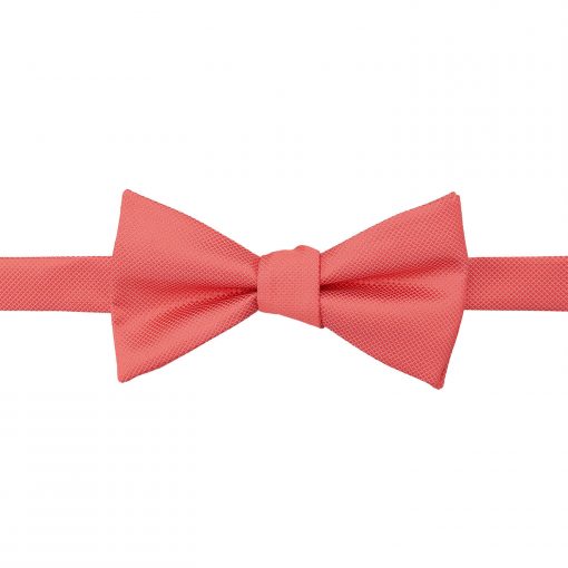 Coral Solid Check Self Tie Bow Tie