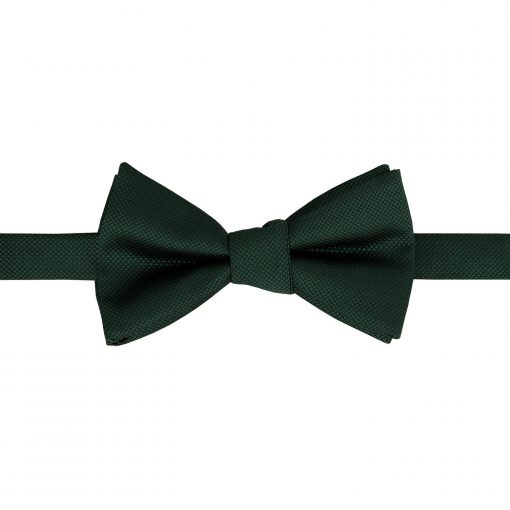 Dark Green Solid Check Self Tie Bow Tie