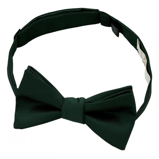 Dark Green Solid Check Self Tie Bow Tie