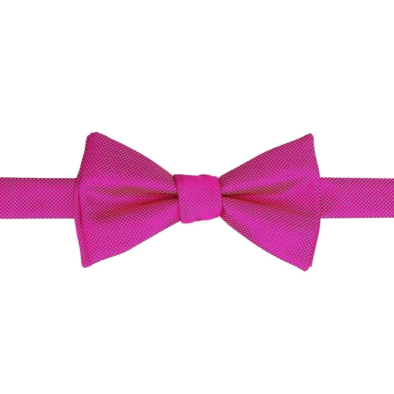 Fuchsia Pink Solid Check Self Tie Bow Tie Fuchsia Pink Solid Check Self Tie Bow Tie