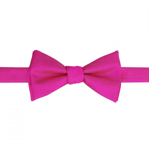 Fuchsia Pink Solid Check Self Tie Bow Tie