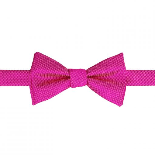 Fuchsia Pink Solid Check Self Tie Thistle Bow Tie