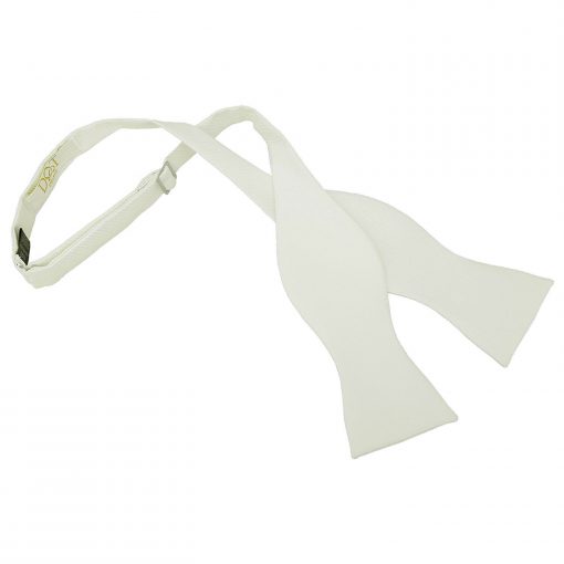 Ivory Solid Check Self Tie Bow Tie