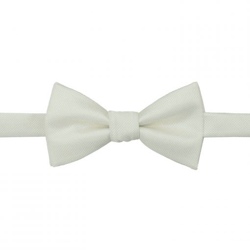 Ivory Solid Check Self Tie Bow Tie