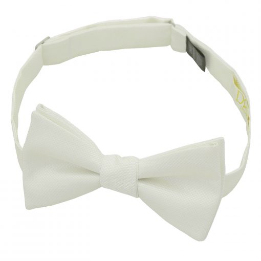 Ivory Solid Check Self Tie Bow Tie