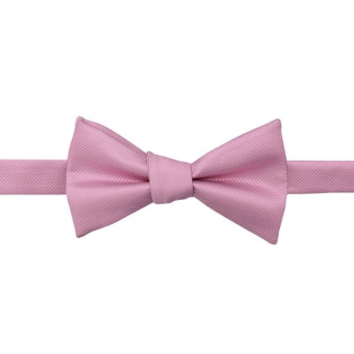 Light Pink Solid Check Self Tie Bow Tie
