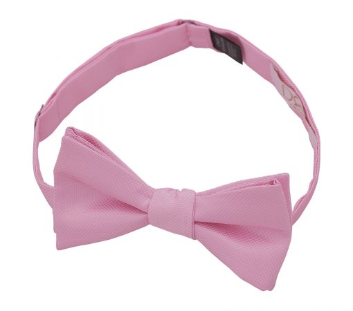 Light Pink Solid Check Self Tie Bow Tie