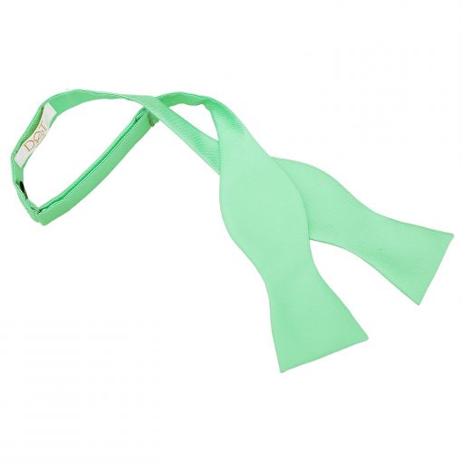 Mint Green Solid Check Self Tie Bow Tie