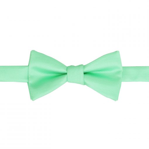 Mint Green Solid Check Self Tie Bow Tie
