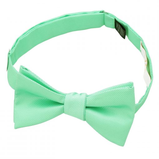Mint Green Solid Check Self Tie Bow Tie