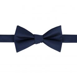 Navy Blue Solid Check Self Tie Thistle Bow Tie